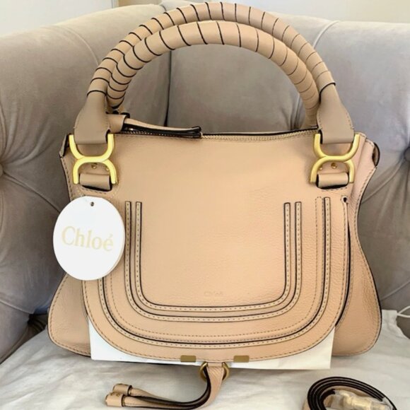 Chloe Marcie Medium Satchel Crossbody Shoulder Bag Delicate Pink Blush Pink NWT! - Picture 1 of 16